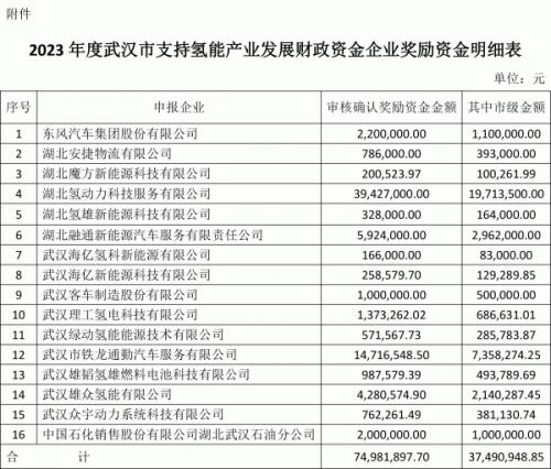 7500萬(wàn)元 武漢公布?xì)淠墚a(chǎn)業(yè)扶持資金結(jié)果